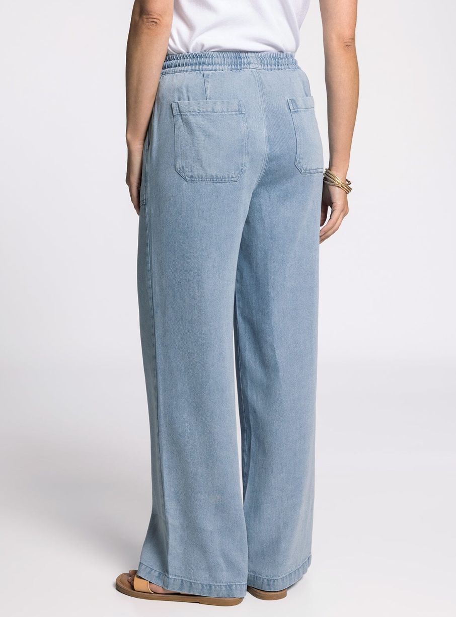 light blue chambray pants