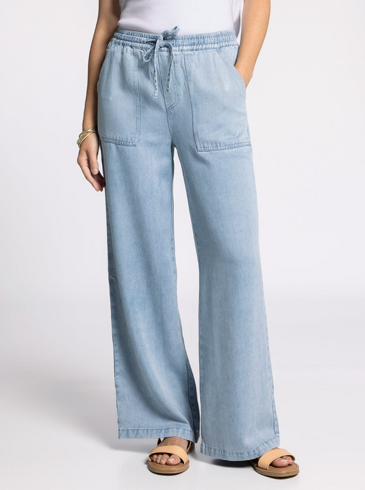light blue chambray pants
