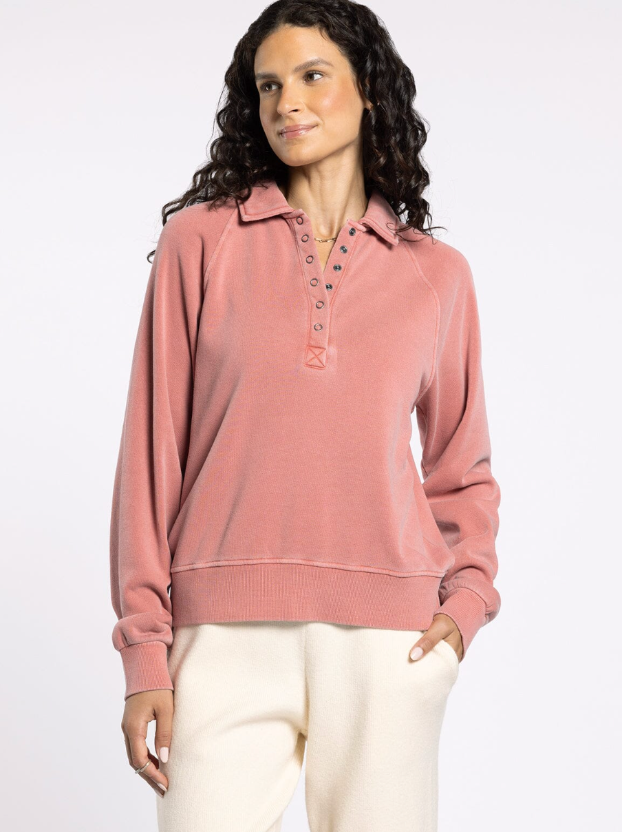 half button collared sweatshirt