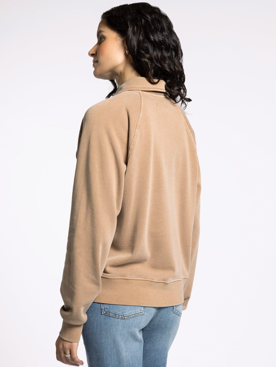 half button collared sweatshirt