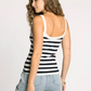 navy and white stripe tank