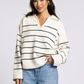 cream and black stripe sweater