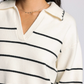 cream and black stripe sweater