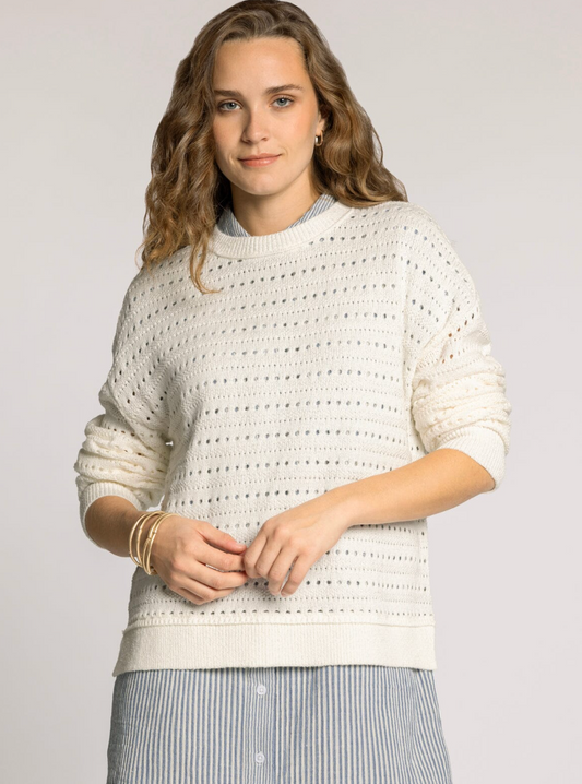 white open knit sweater