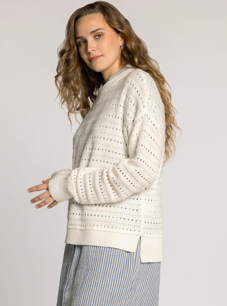 white open knit sweater