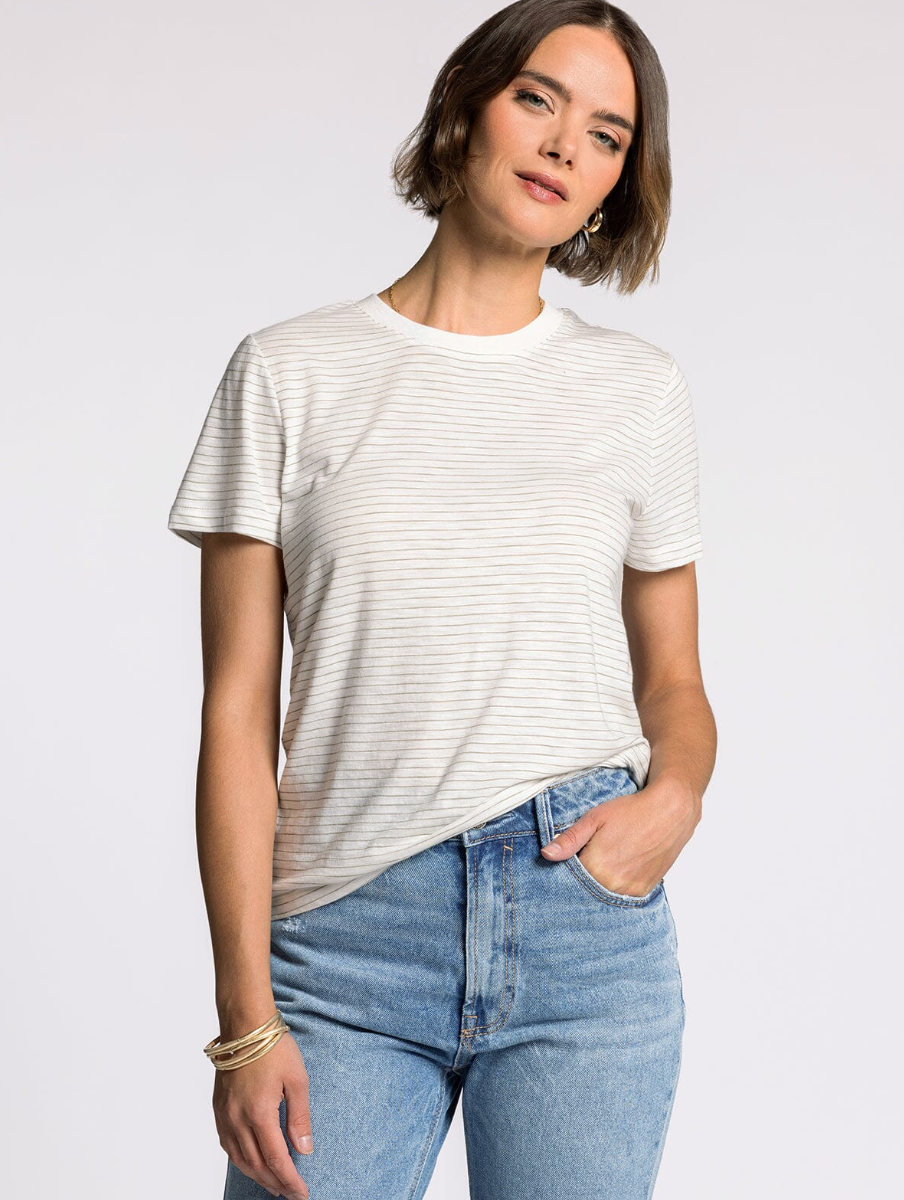 green stripe tee