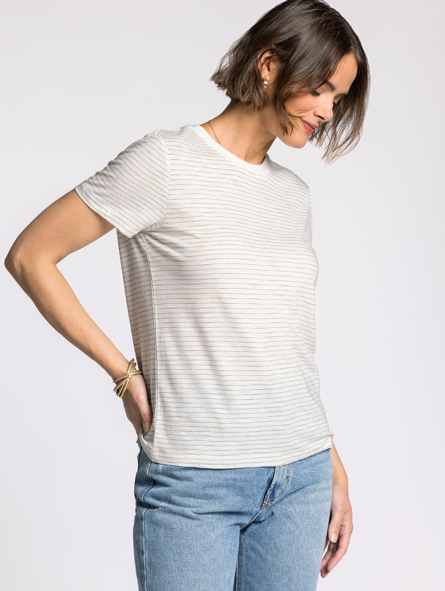 green stripe tee