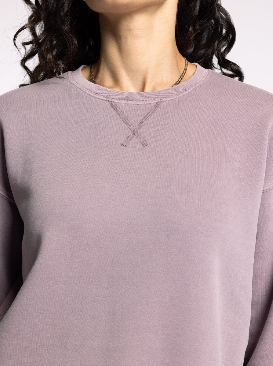 purple fleece crewneck sweatshirt