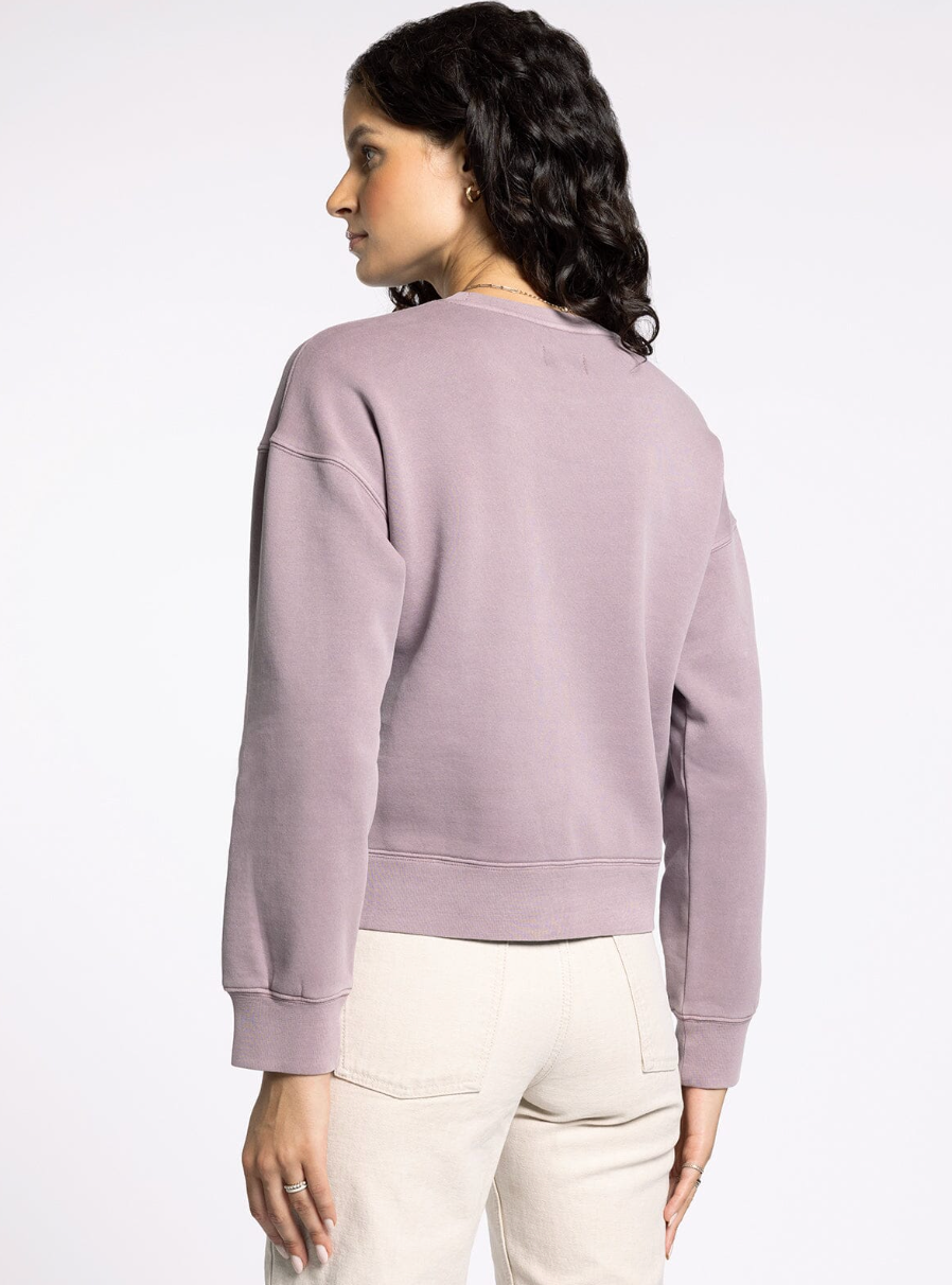 lavender crewneck sweatshirt