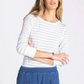 Thread & Supply : Stacey Top in Ivory Blue Stripe