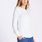 Thread & Supply : Stacey Top in Ivory Blue Stripe