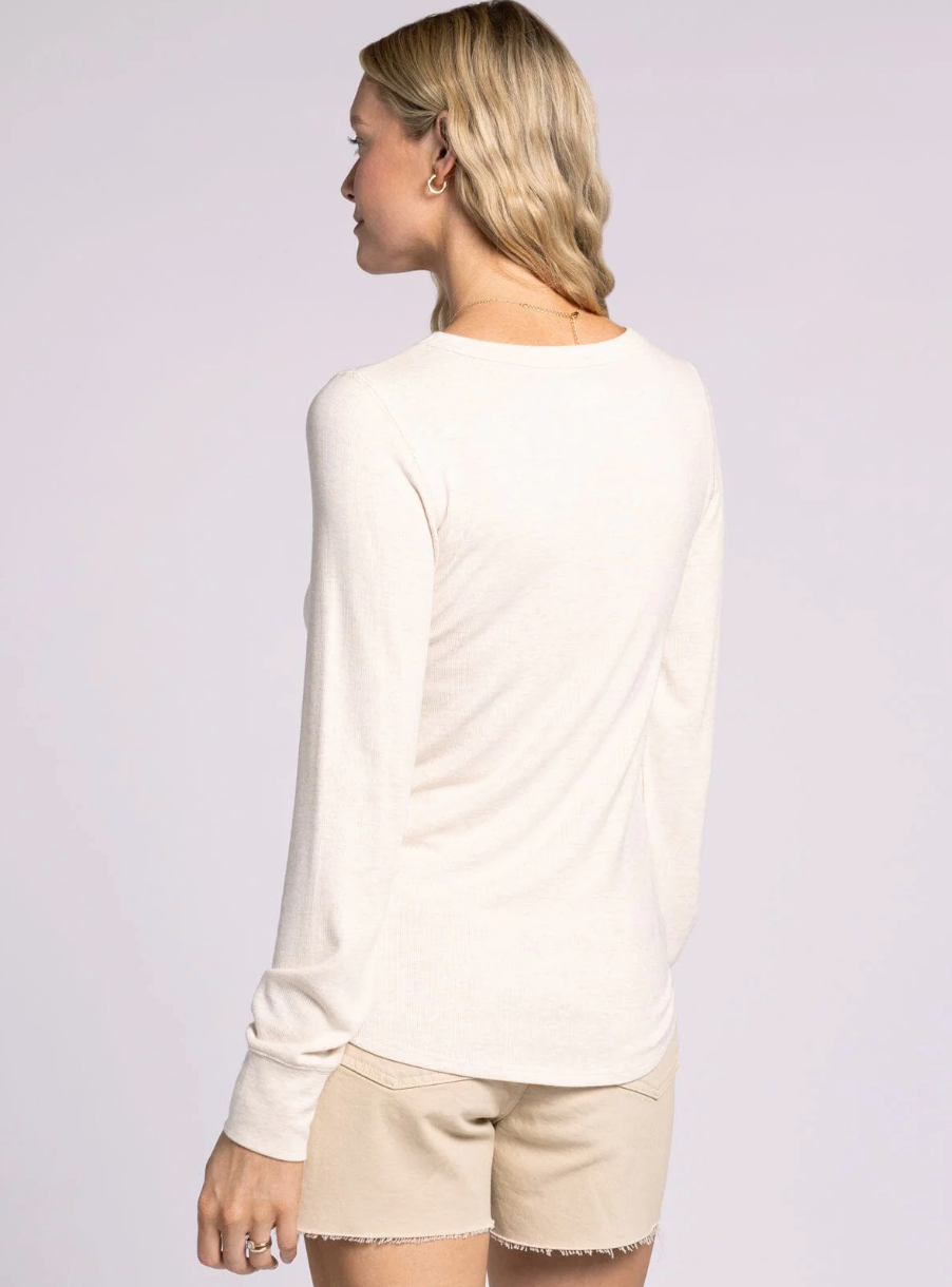 pink heather oat long sleeve top