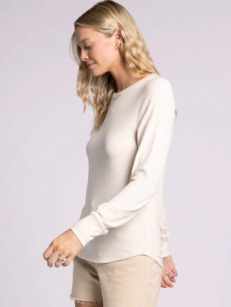 pink heather oat long sleeve top