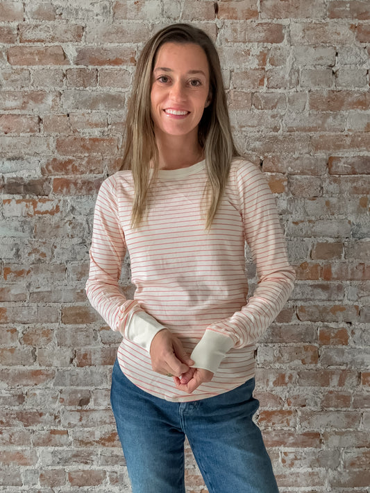 pink stripe long sleeve