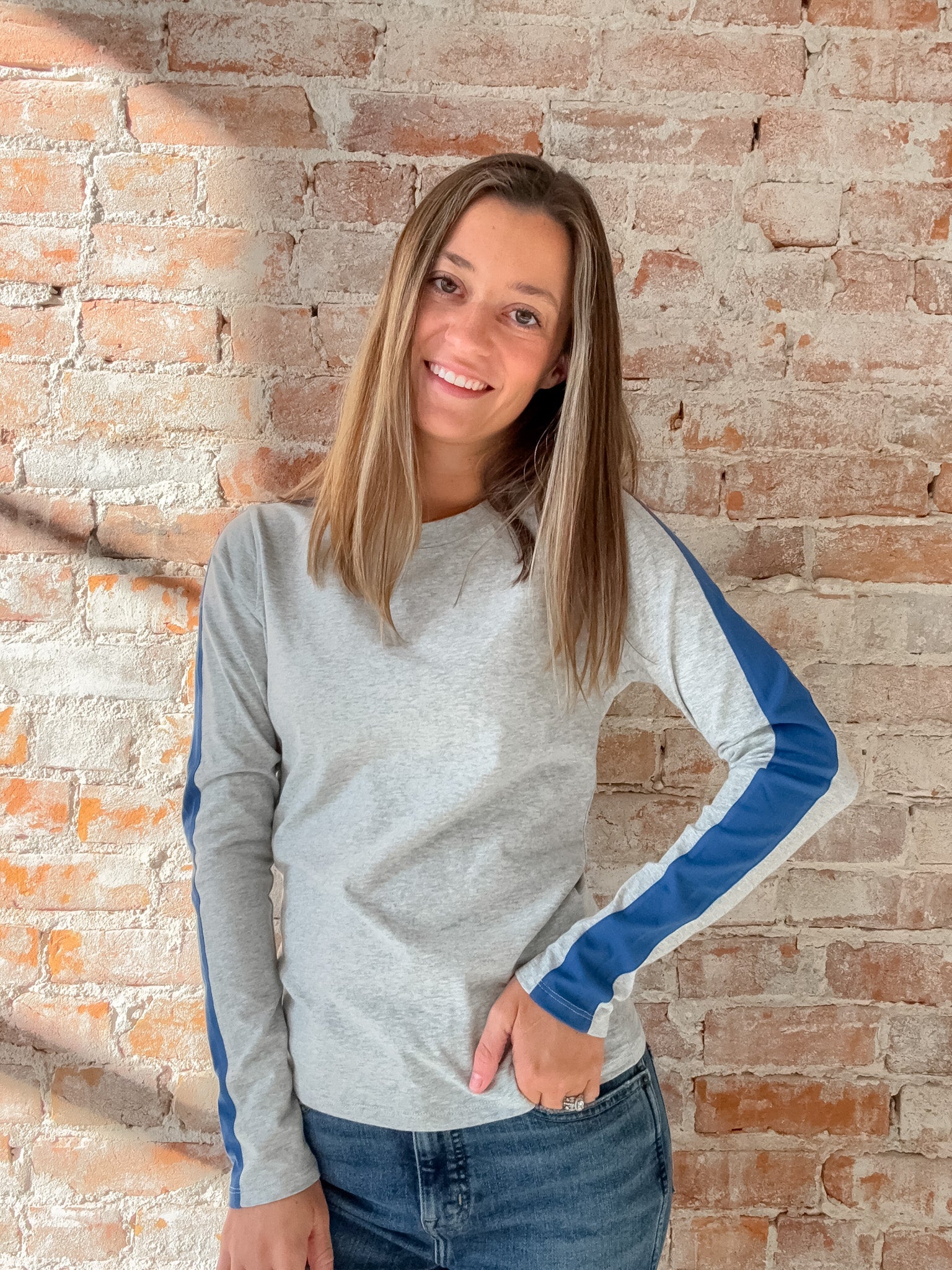 Track Stripe LS Tee – Adorn Clothing Co.