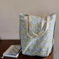 Cotton Tote Bag in Lotus Indigo