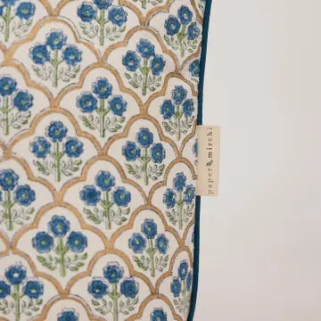 Cotton Tote Bag in Trellis Indigo