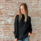 black mock neck tunic sweater