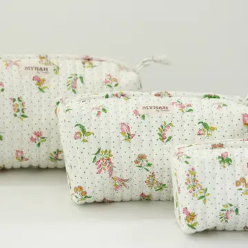 Floral Dot Cosmetic Bag