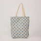 Cotton Tote Bag in Trellis Indigo