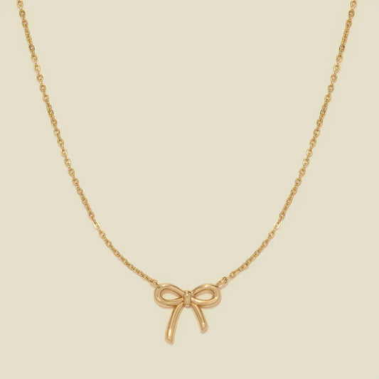 gold bow necklace