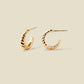 croissant braided gold hoop earrings