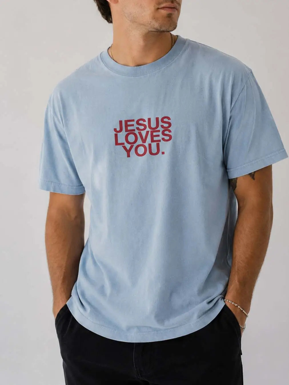 Jesus Loves You Tee in Sky