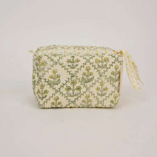 Floral Lattice Buttercream Toiletry Bag : Small