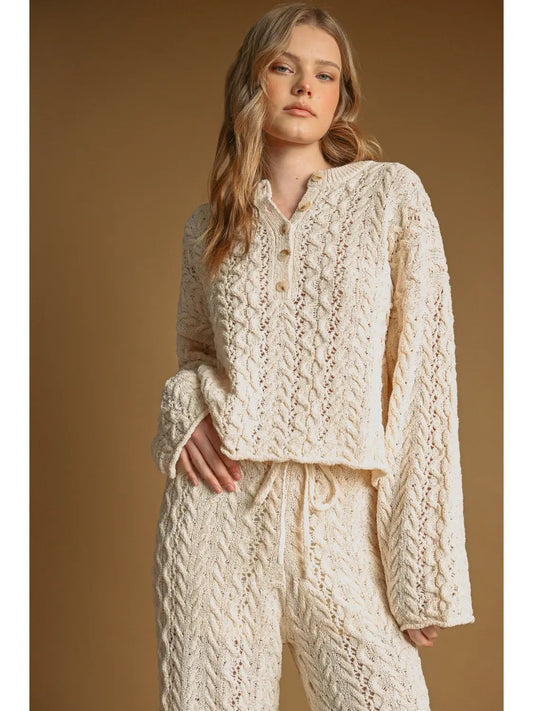 Cable Button Sweater