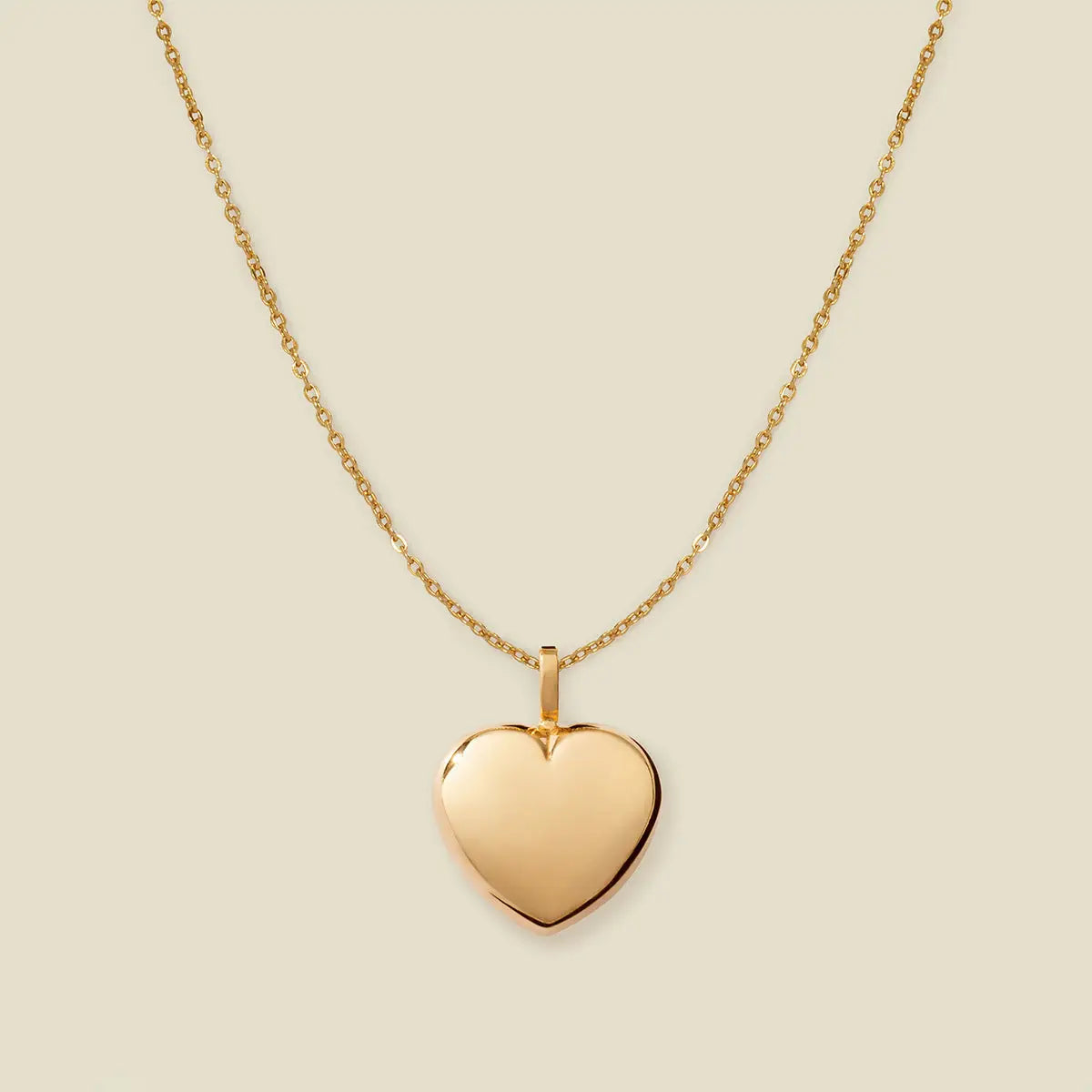 chunky gold heart charm neckace