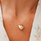 chunky gold heart charm necklace