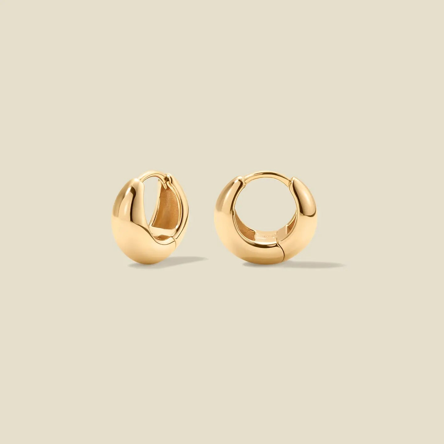 gold huggie hoop earrings