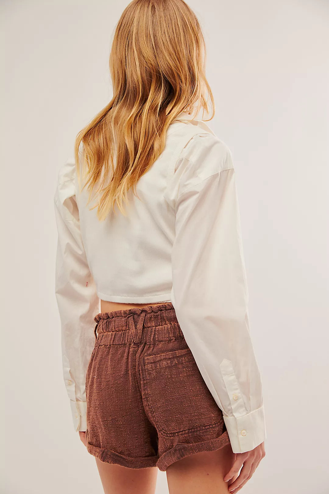 Free People: Solar Flare Baja Shorts in Coconut Shell