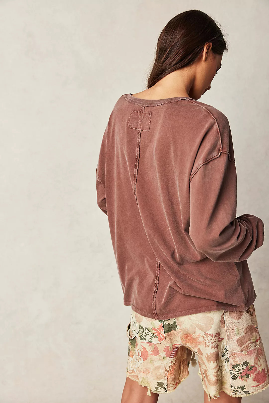 Free People: Fade Into You Tee in Umber Earth