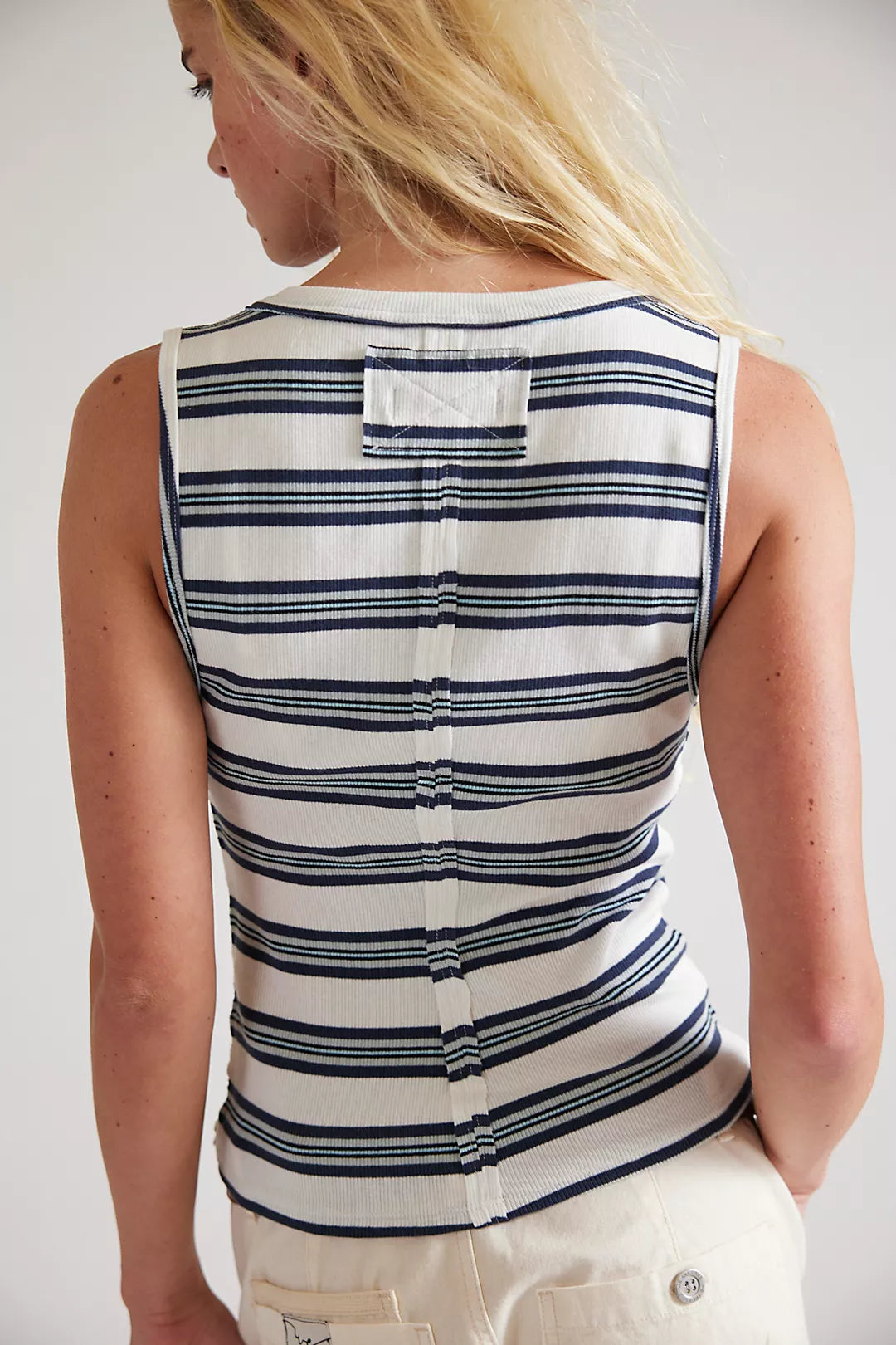 Free People: Jamie Henley Tank in White Combo