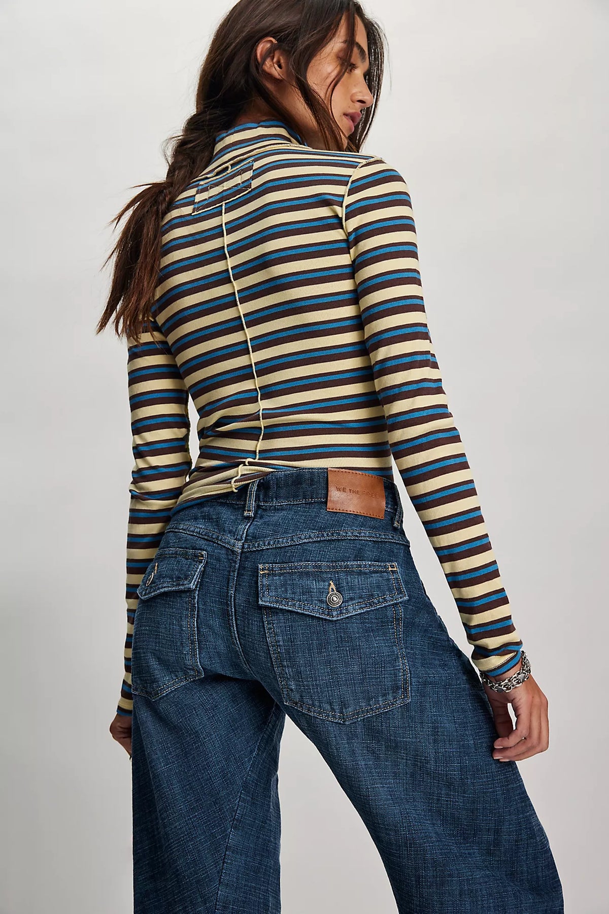 Free People: Good Good Stripe Turtleneck in Yellow Combo