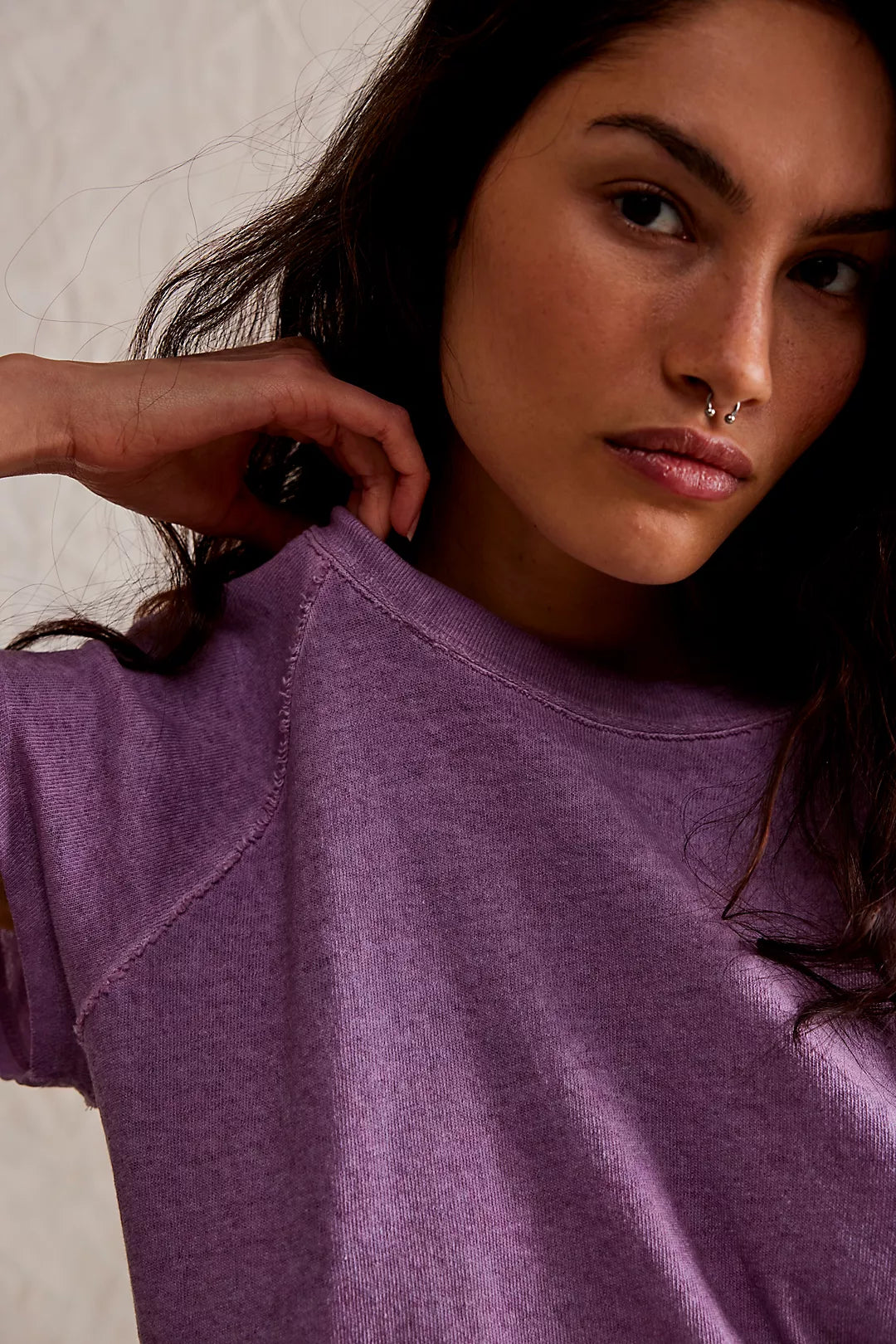 Free People: Riley Tee in Mauve Mousse