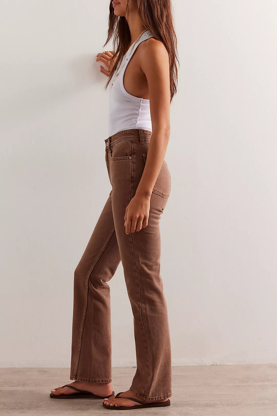 Free People: Xena Slim Straight in Chocolate Mousse