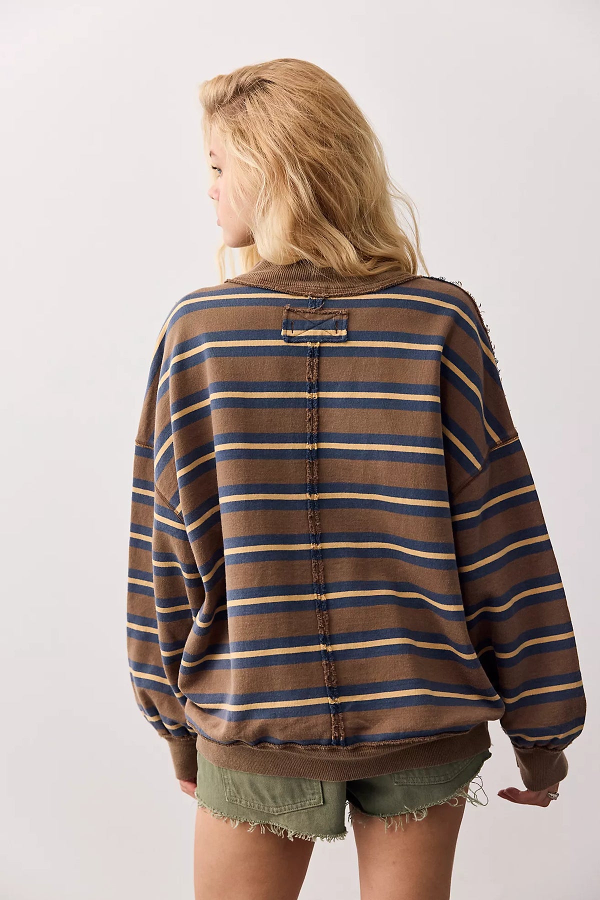Free People: Palm Springs Pullover in Army Stripe