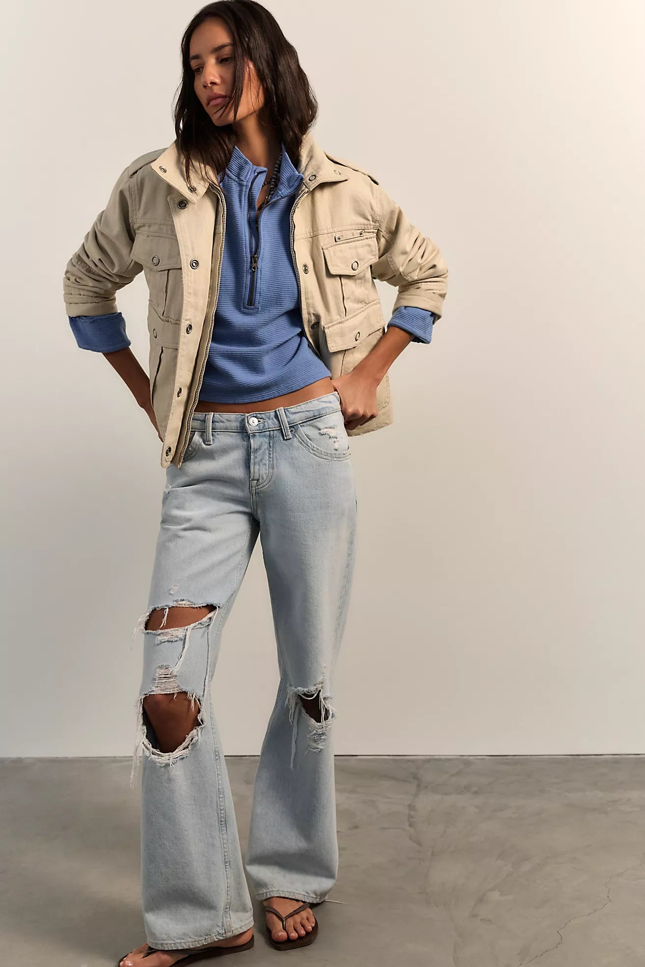 Free People: Celeste 1/4 Zip in Bluebell