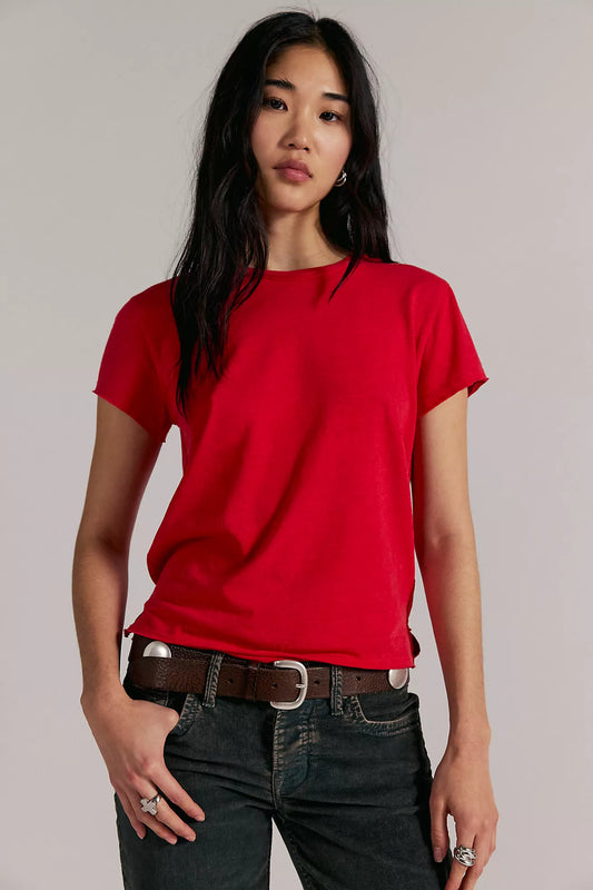 Free People: Nova Tee in High Risk Red