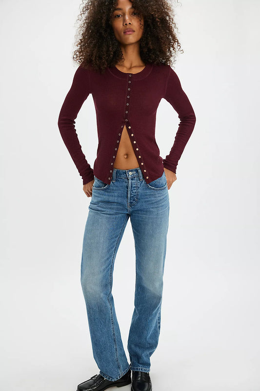 Free People : Going Places Cardi in Plum