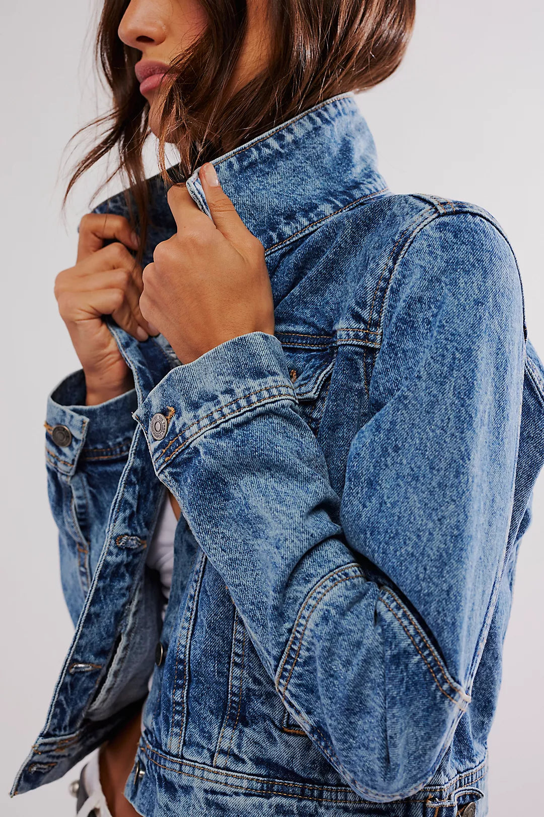 Free People: Rumors Denim Jacket in Light Indigo