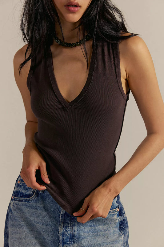Free People: Neria Tank in Dark Espresso