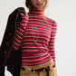 Free People: Good Good Stripe Turtleneck in Red Combo