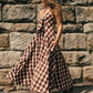 Free People : Via Midi Dress in Brown Everly