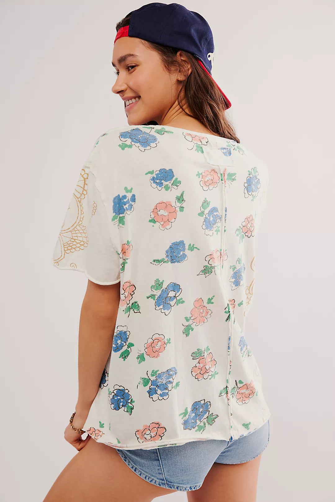 Free People: Nina Bohme Tee in Ivory Combo