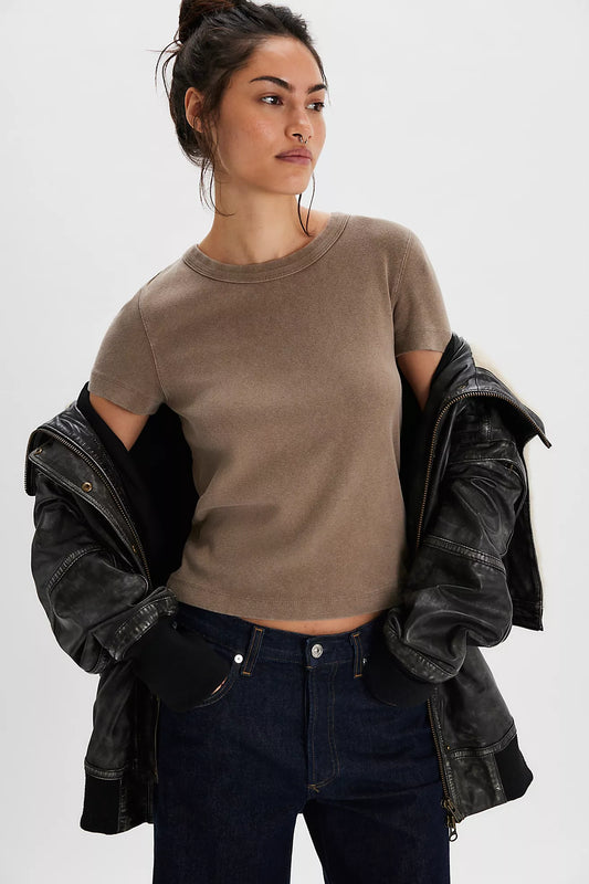 Free People: Atlas Crew Tee in Dutch Cocoa