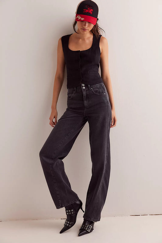 Free People : Aster Straight Leg Jean in Asteroid