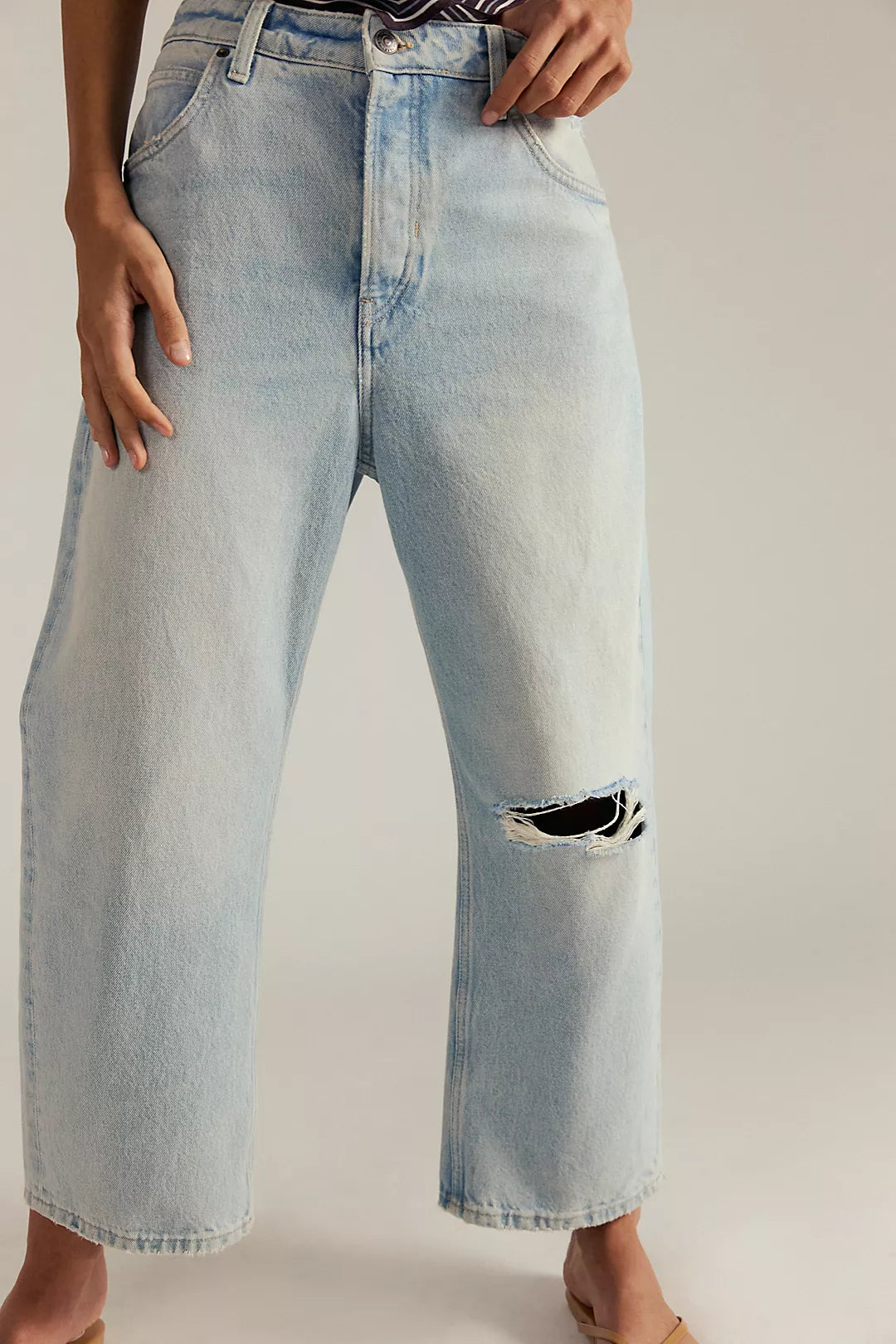 Free People: Deep Trance Boyfriend Jean in Bleached Out